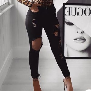 Black ripped jeans